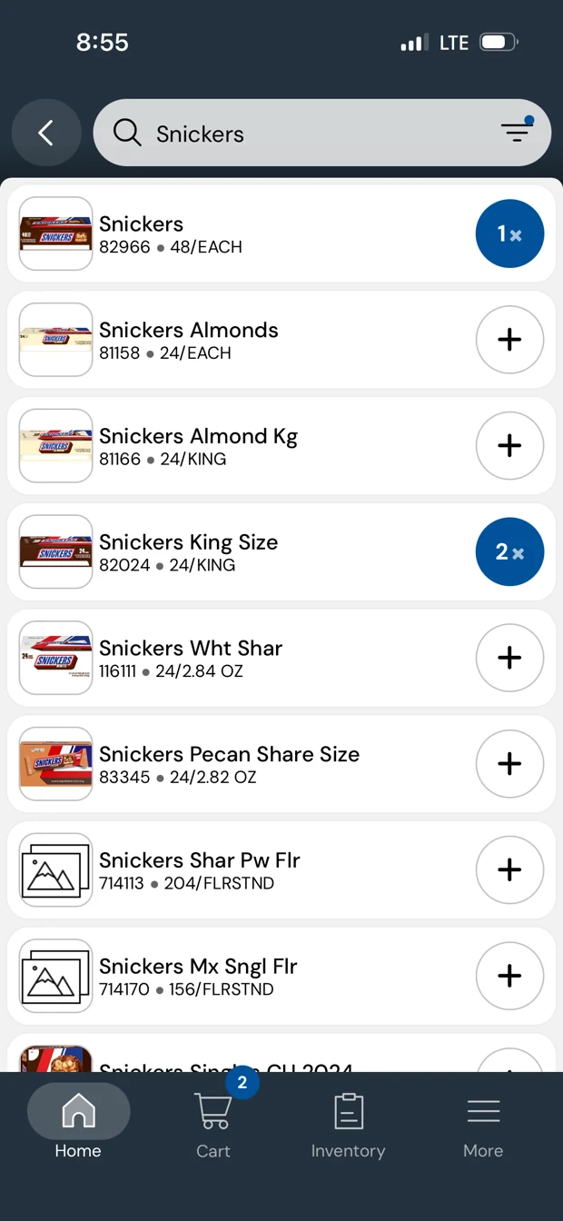 Search the catalog — Fusion screen