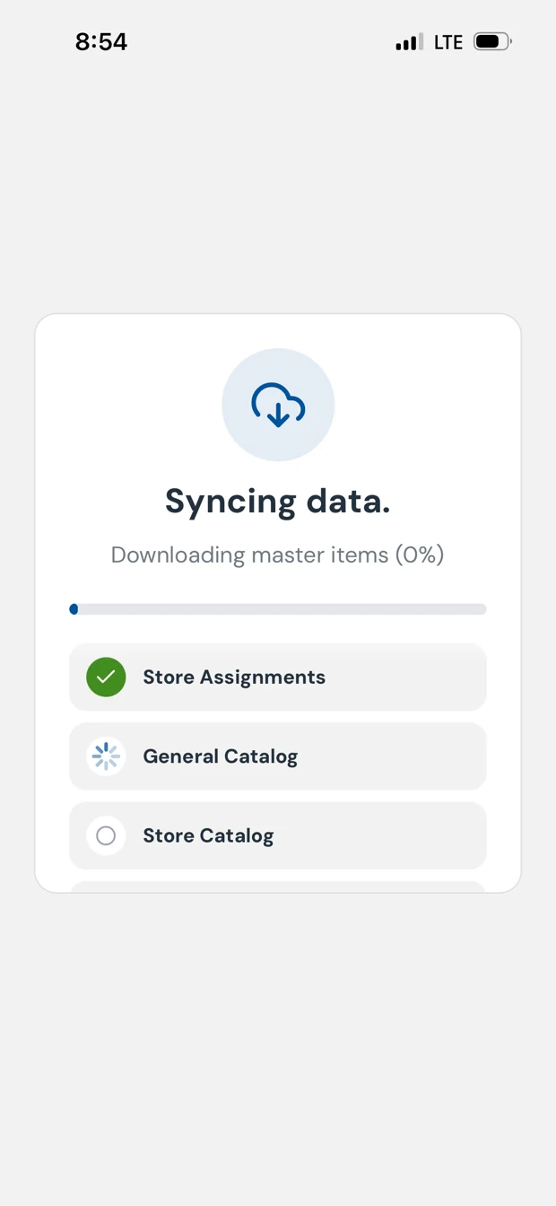 Sync product and pricing information — Fusion screen
